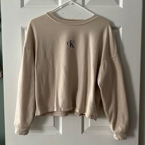 Calvin Klein Beige Crop Sweatshirt